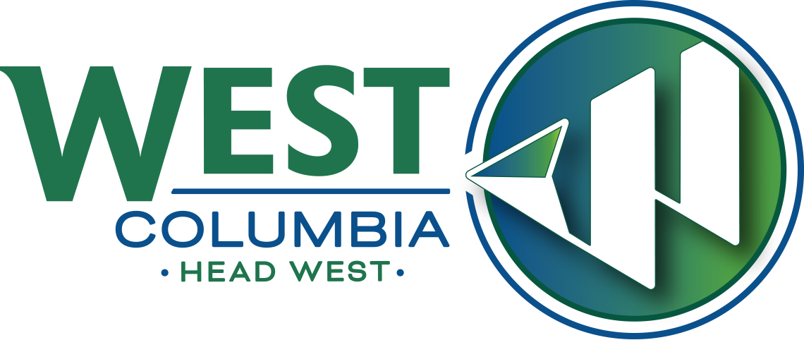 A logo with a play button inside a circle, featuring green and blue gradient colors. Behind the logo, there is stylized text that is partially obscured.