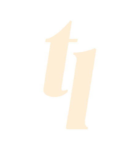 A black background with large beige lowercase letters 't' and 'l' in a stylized font.