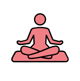 A person practicing meditation or yoga in a seated cross-legged position on a cushion.