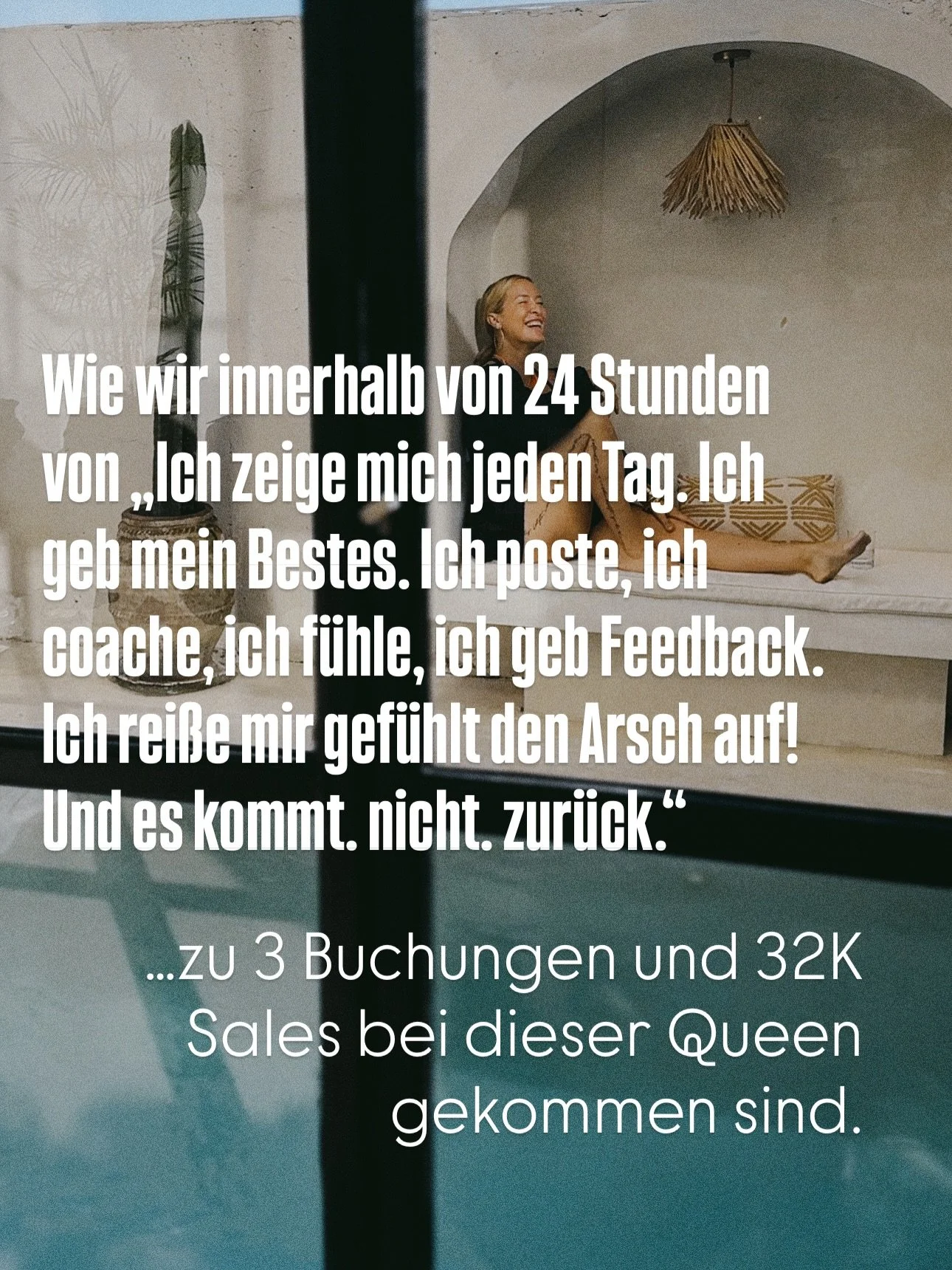 Ich lie&szlig; ihr Raum f&uuml;r diesen Schmerz. F&uuml;r dieses sich einfach mal richtig auskotzen:

&bdquo;Jen, was fehlt? Was &uuml;bersehe ich hier? Warum sehe ich keinen echten Return f&uuml;r mein Investment in dieses Business Bin ich zu sanft?
