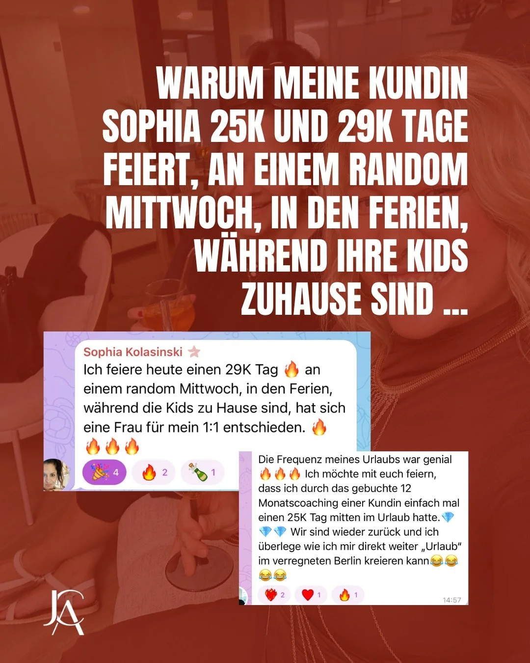Ich hatte noch mit Sophia geschrieben und sie gefragt, ob ich ihre Story teilen darf und was sie glaubt, woran es wirklich lag, dass sie gerade solche Tage feiert.

Und wenn ich von solchen Tagen spreche&hellip;

Dann meine ich DAS hier:
29K an einem