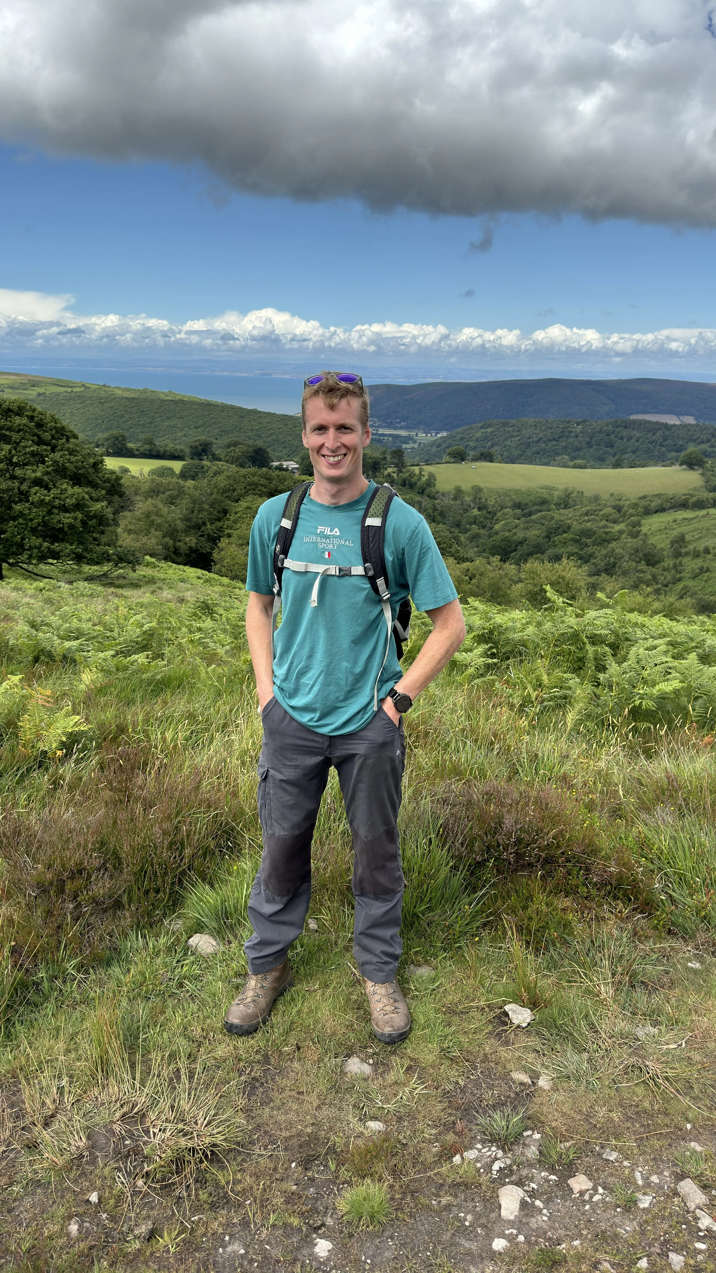 Founder of Vale Industrial Design standing in a countryside setting