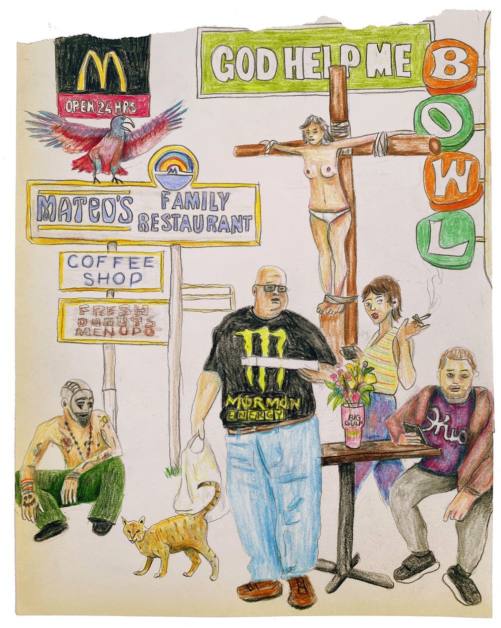 Jordan Sullivan, Mixed Media on Paper, 15 x 12" (framed).