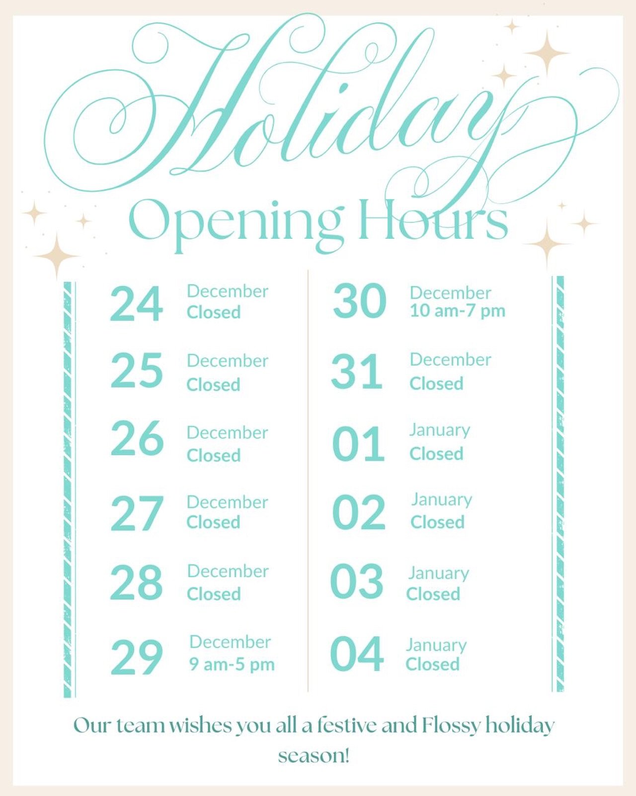 Wishing our Flossy Fam a restful and cozy holiday season! ✨ Thank you for a great first month! We can&rsquo;t wait to see what 2026 has in store 🤩 

&hellip;New Year, New Smile?

#torontodentistry #oralhygienetips #dentalhygienelife