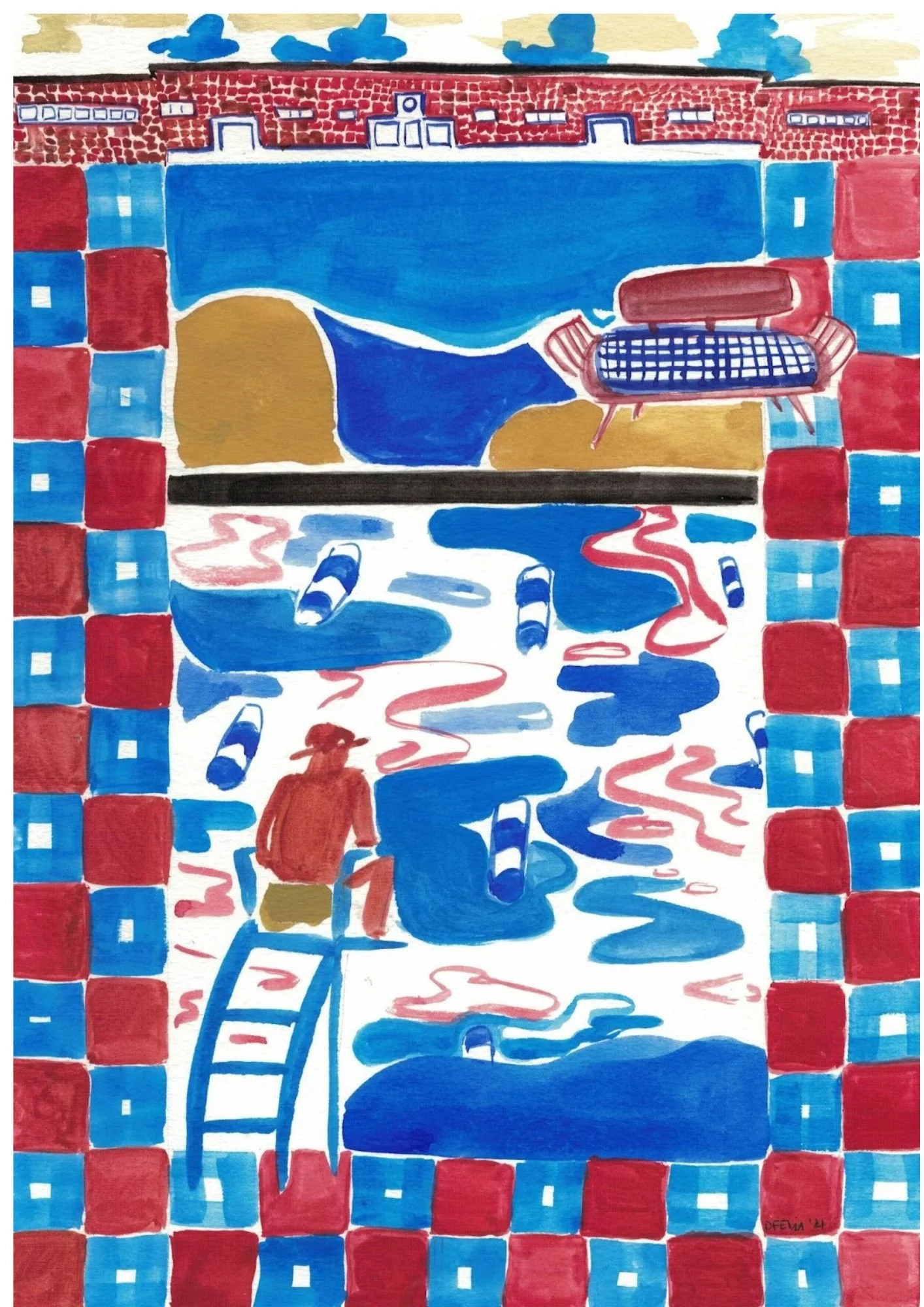 Brockwell lido - (PRINT)