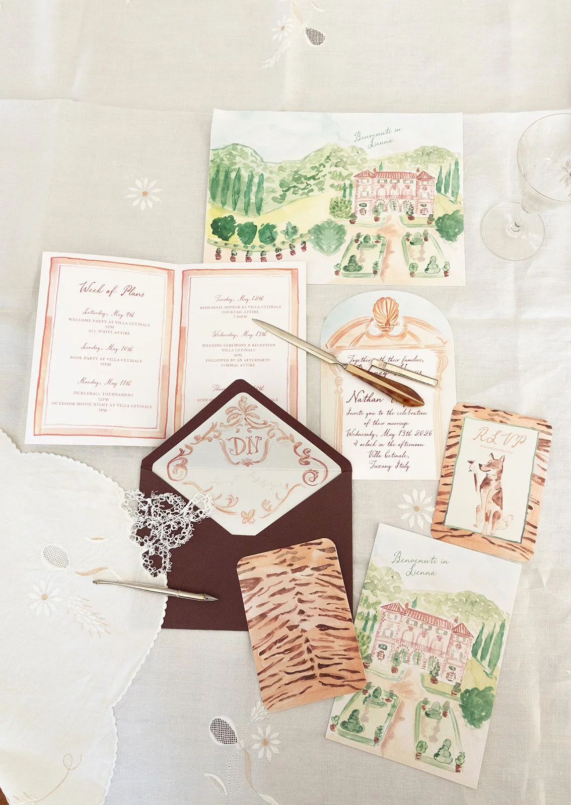 D&N - A Tuscan Villa Wedding — Lace, romance and a touch of tiger print