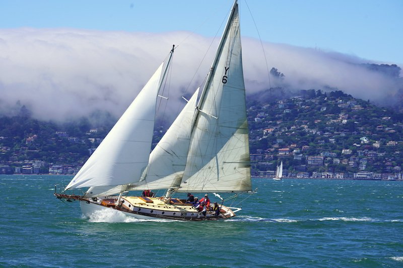 Kennett Wadsworth’s schooner Wiletie out of Point San Pablo Yacht Club enjoyed the typical Bay Area summer sailing conditions
© 2024 John 'Woody' Skoriak
