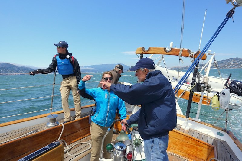 How many captains does it take to win a race? Clearly David (left) and Alan eventually agreed on which direction to take.
© 2024 John 'Woody' Skoriak