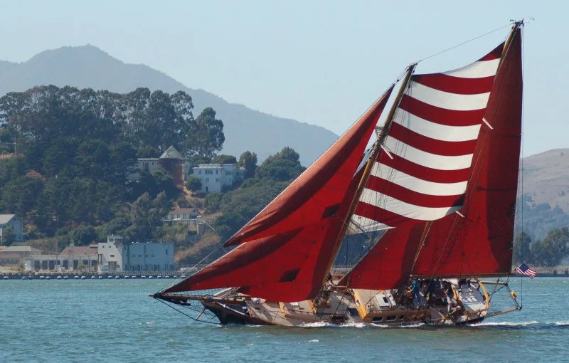 Hayden Brown’s 70-ft Aldebaran rides a gust east of Tiburon.
latitude/Andy
©2008 Latitude 38 Media, LLC