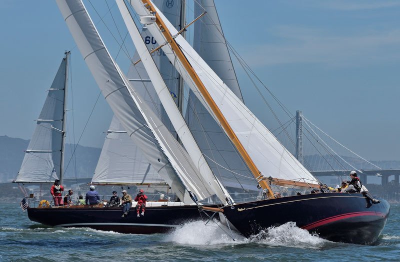John and Gena Egelston’s 1928 Lester Stone cutter Water Witch (right) prevails and handily earns a first in the Classic division at the 10th annual Great Schooner Race.
© 2017 Martha Blanchfield