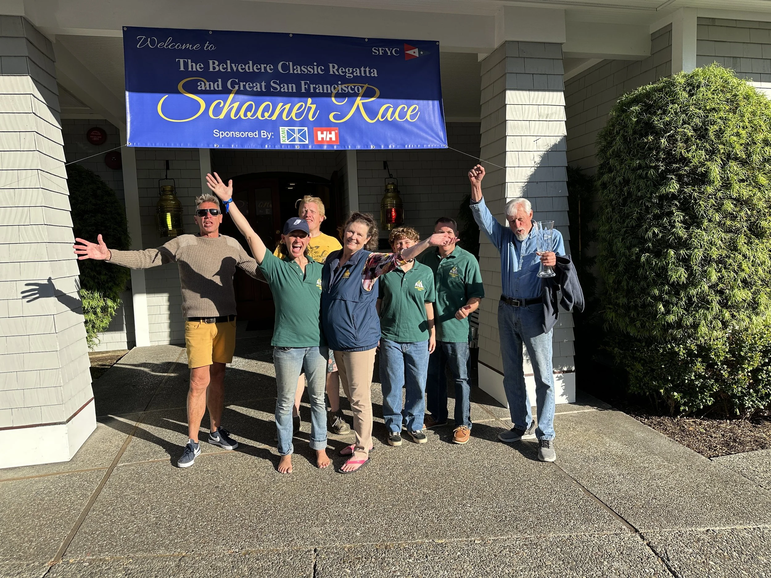 Regatta organizers with the crew of Brigadoon.