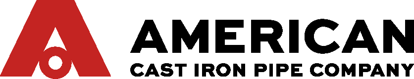 American cast iron pipe company logo with red and black lettering