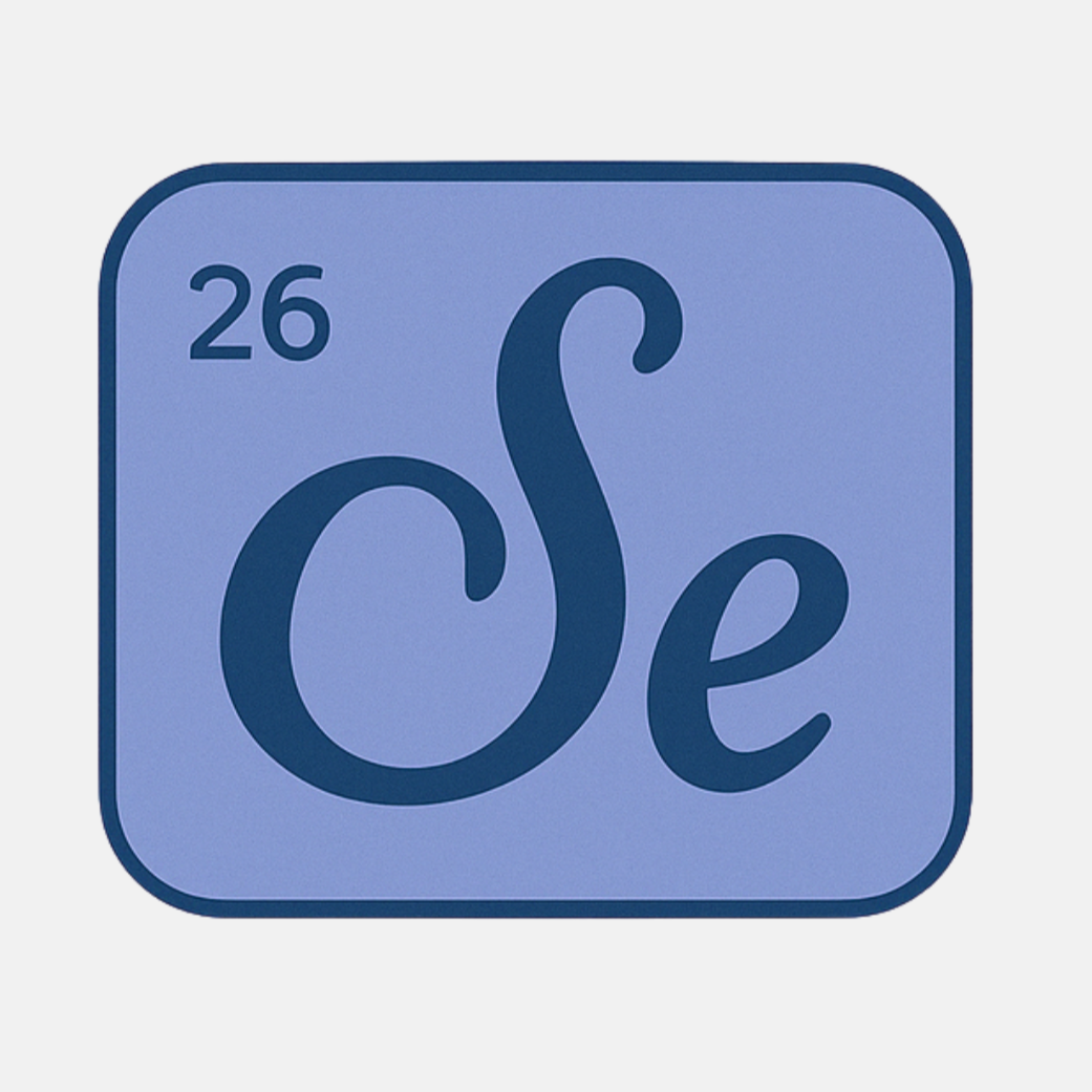 symphony of elements logo blue square with Se in a blue box and number 26