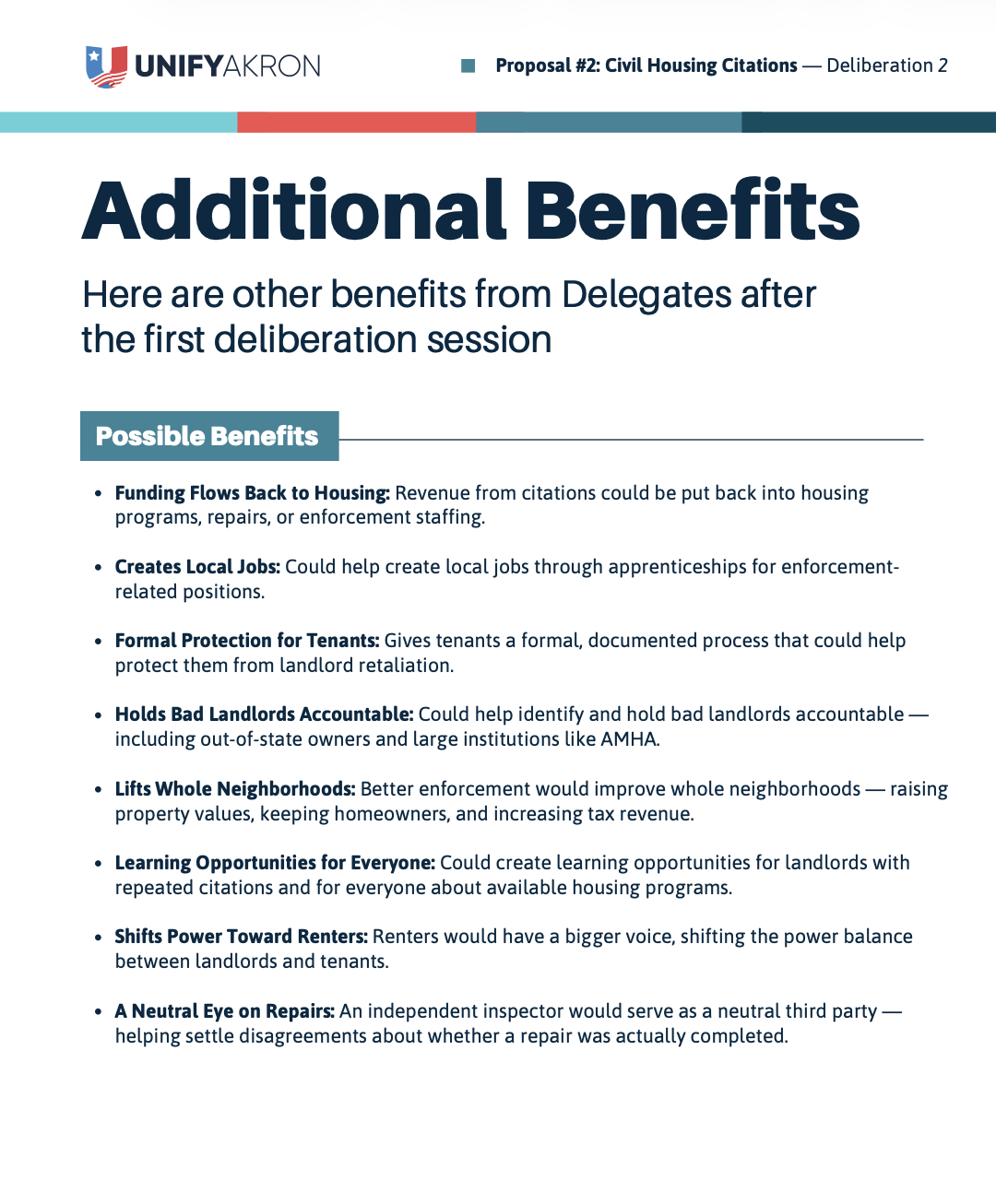 Session #4: April 11 — #2 Civil Housing Citations Additional Benefits, Tradeoffs, and Guidance from Delegates