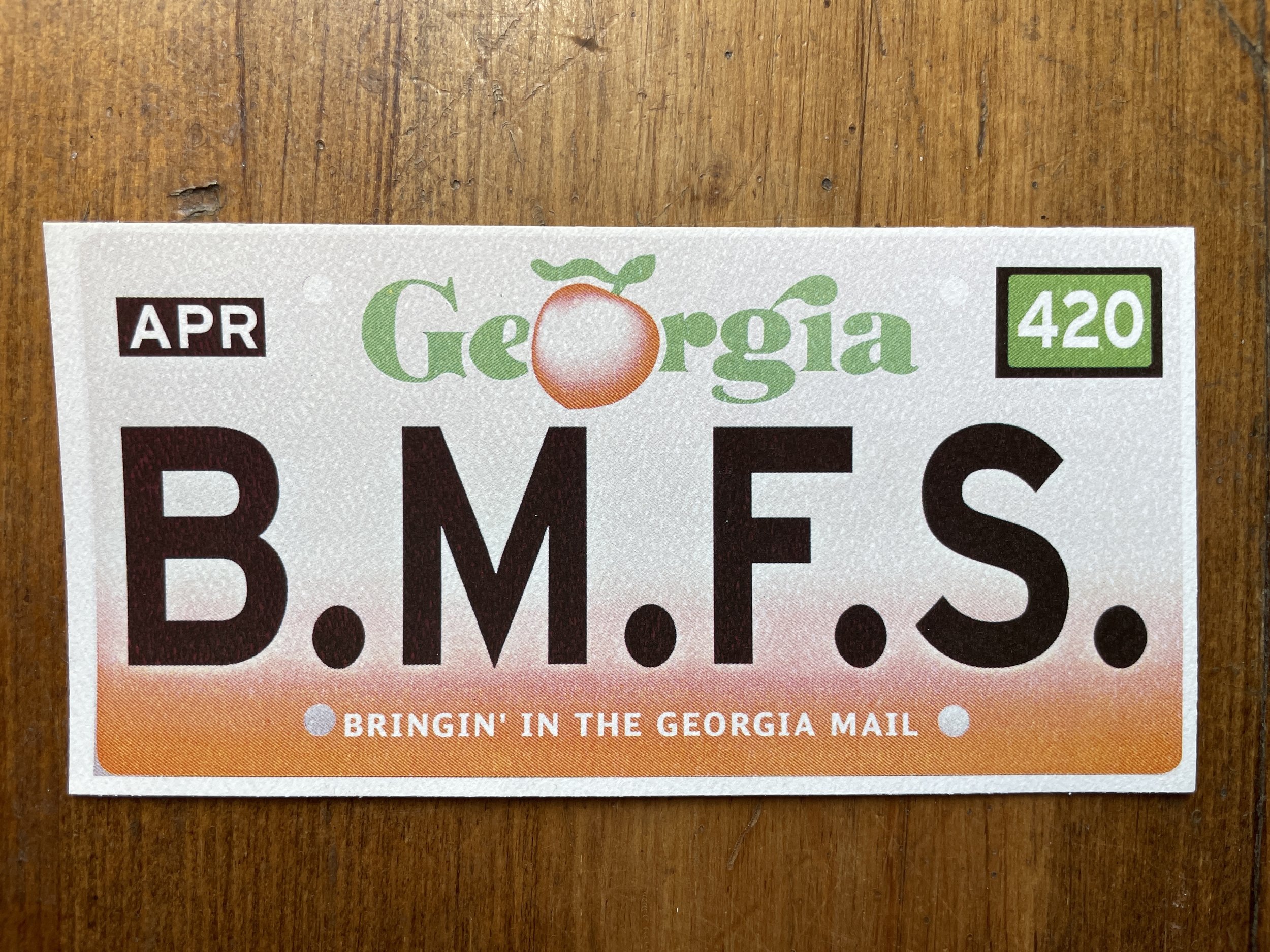 Georgia B.M.F.S Plate Sticker