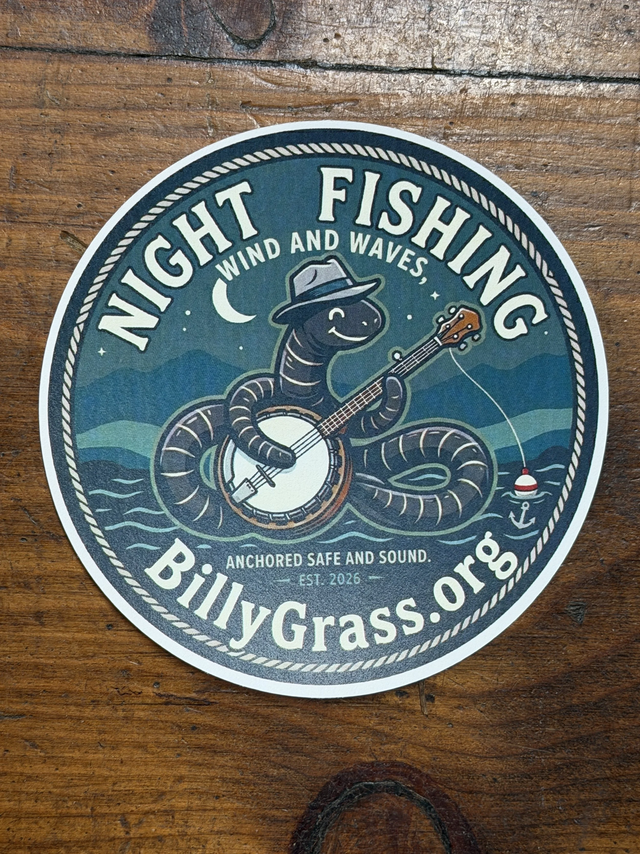 Night Fishing Jerrod Walker Billy Strings Sticker