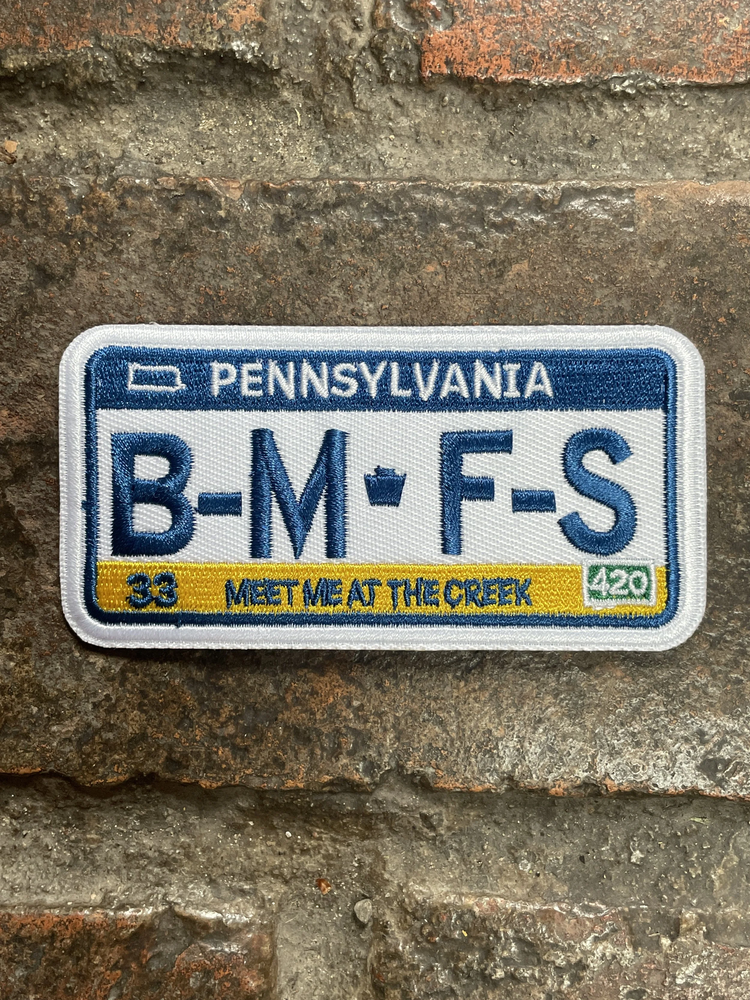 Pennsylvania B.M.F.S Plate Patch Meet Me at the Creek