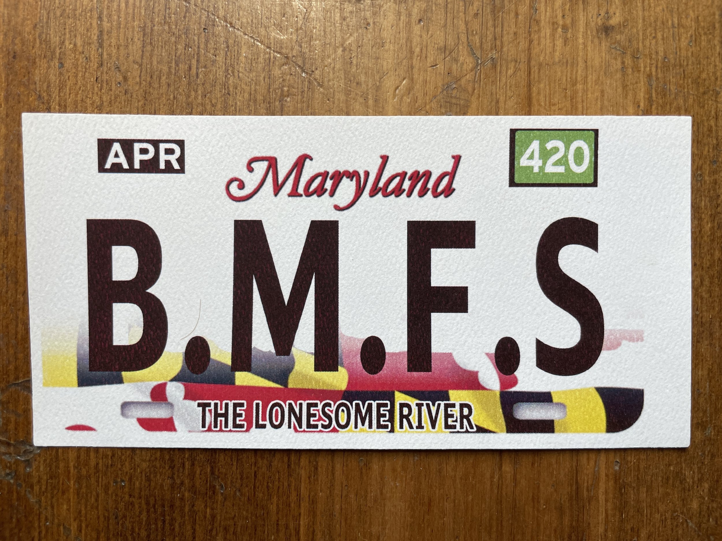 Maryland B.M.F.S Plate Sticker