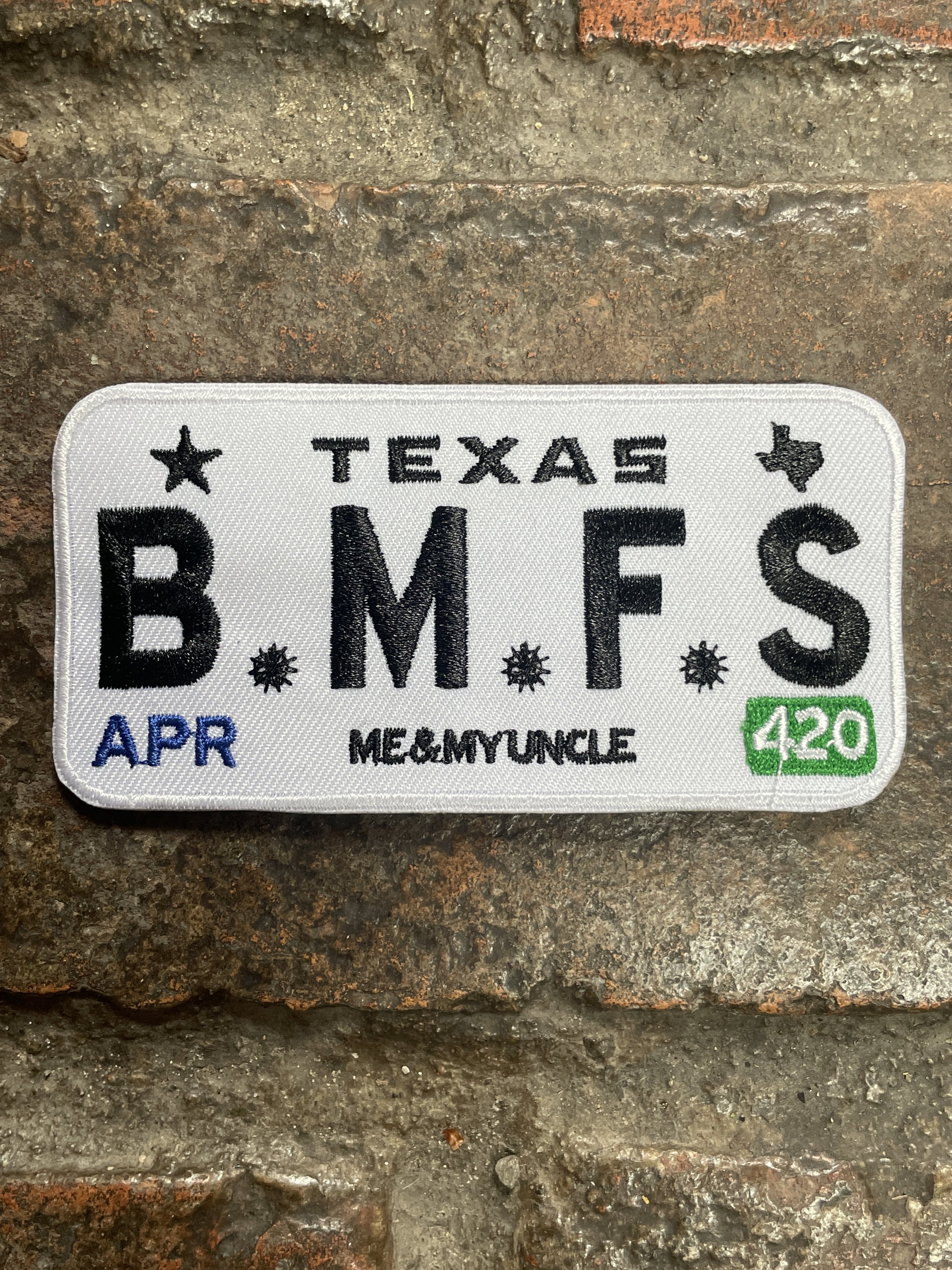 Texas B.M.F.S Plate Patch Me and my Uncle