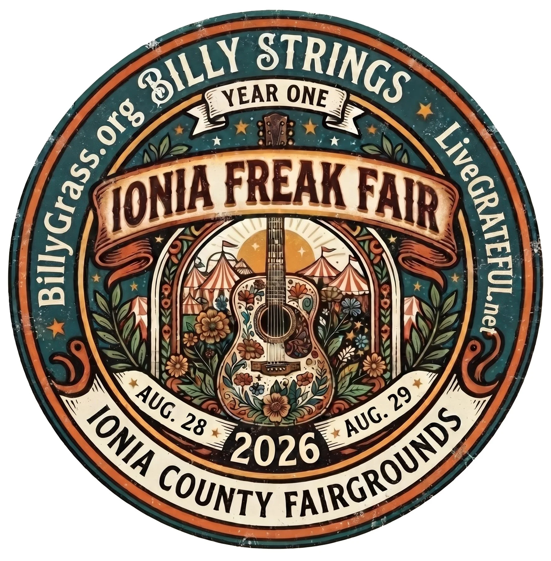 Billy Strings IONIA FREAK FAIR 2026-08-28,29 Ionia Fairgrounds MICHIGAN