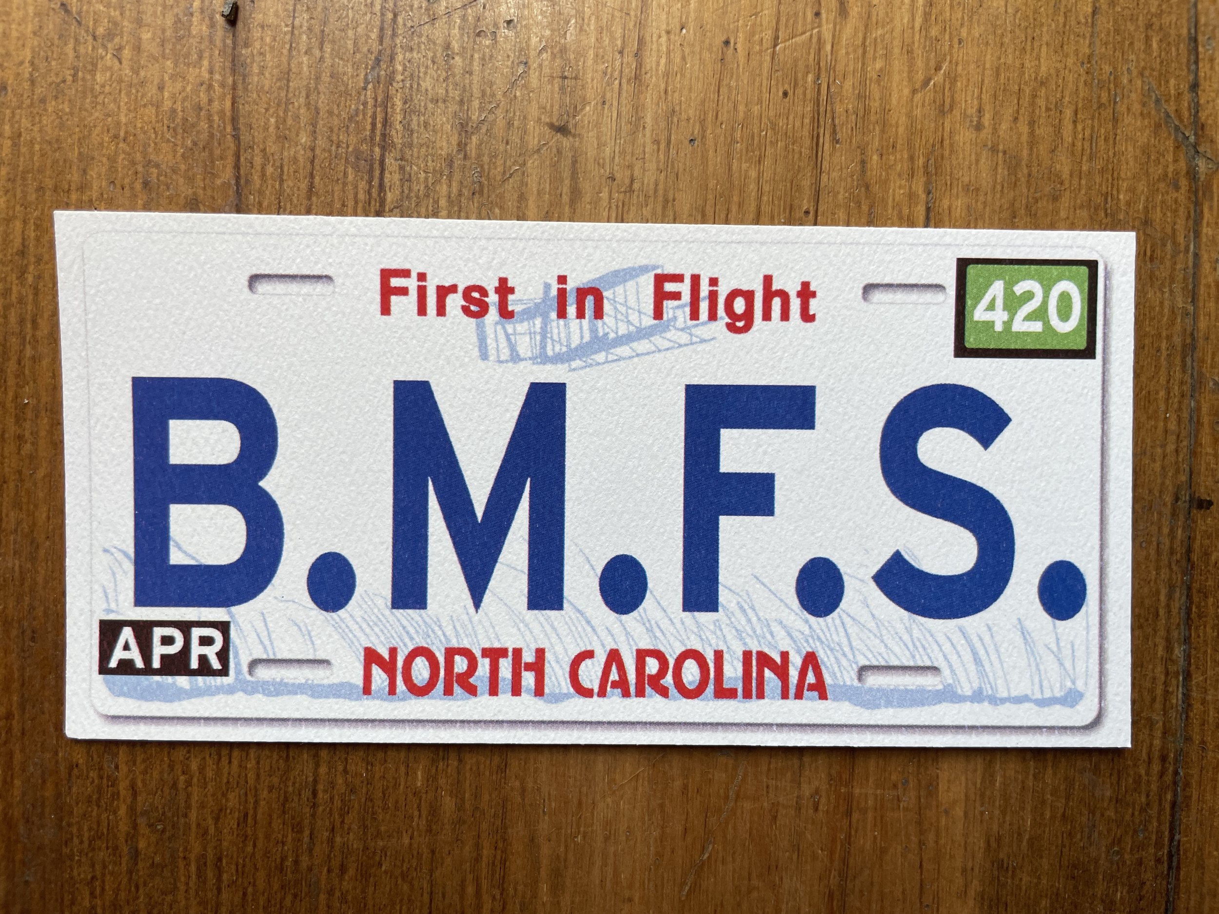 North Carolina B.M.F.S Plate Sticker