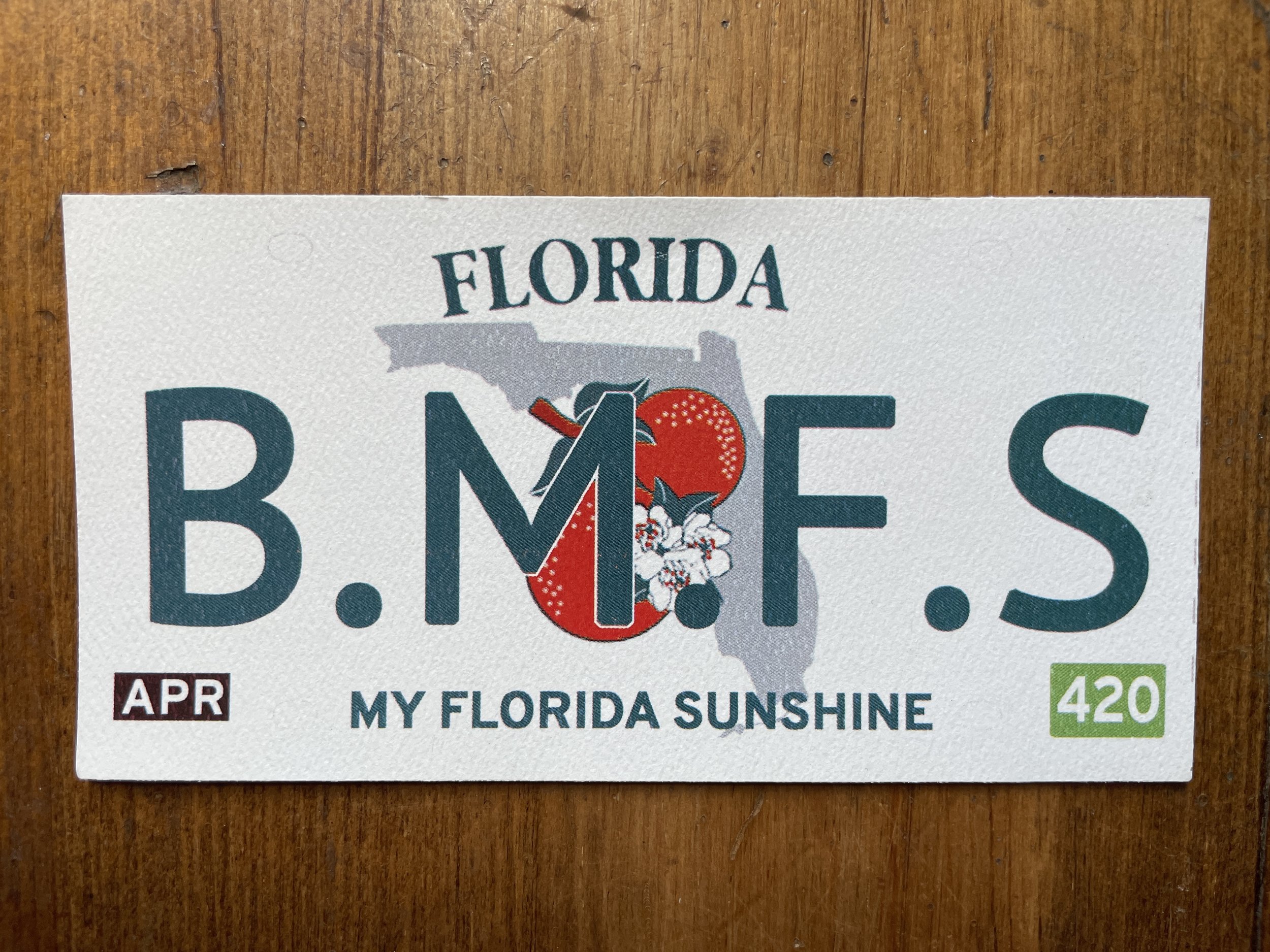 Florida B.M.F.S Plate Sticker
