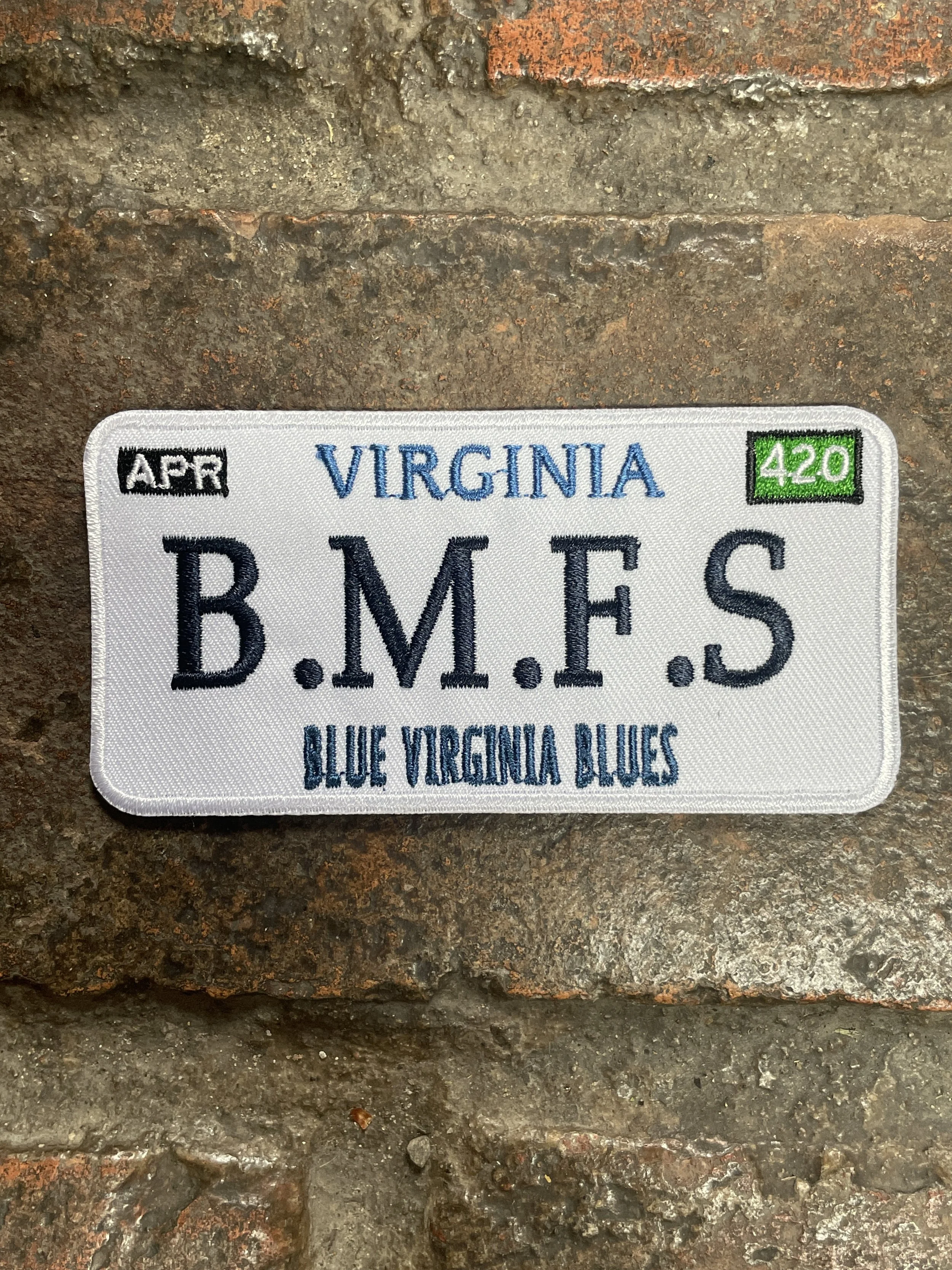 Virginia B.M.F.S Plate Patch Blue Virginia Blue