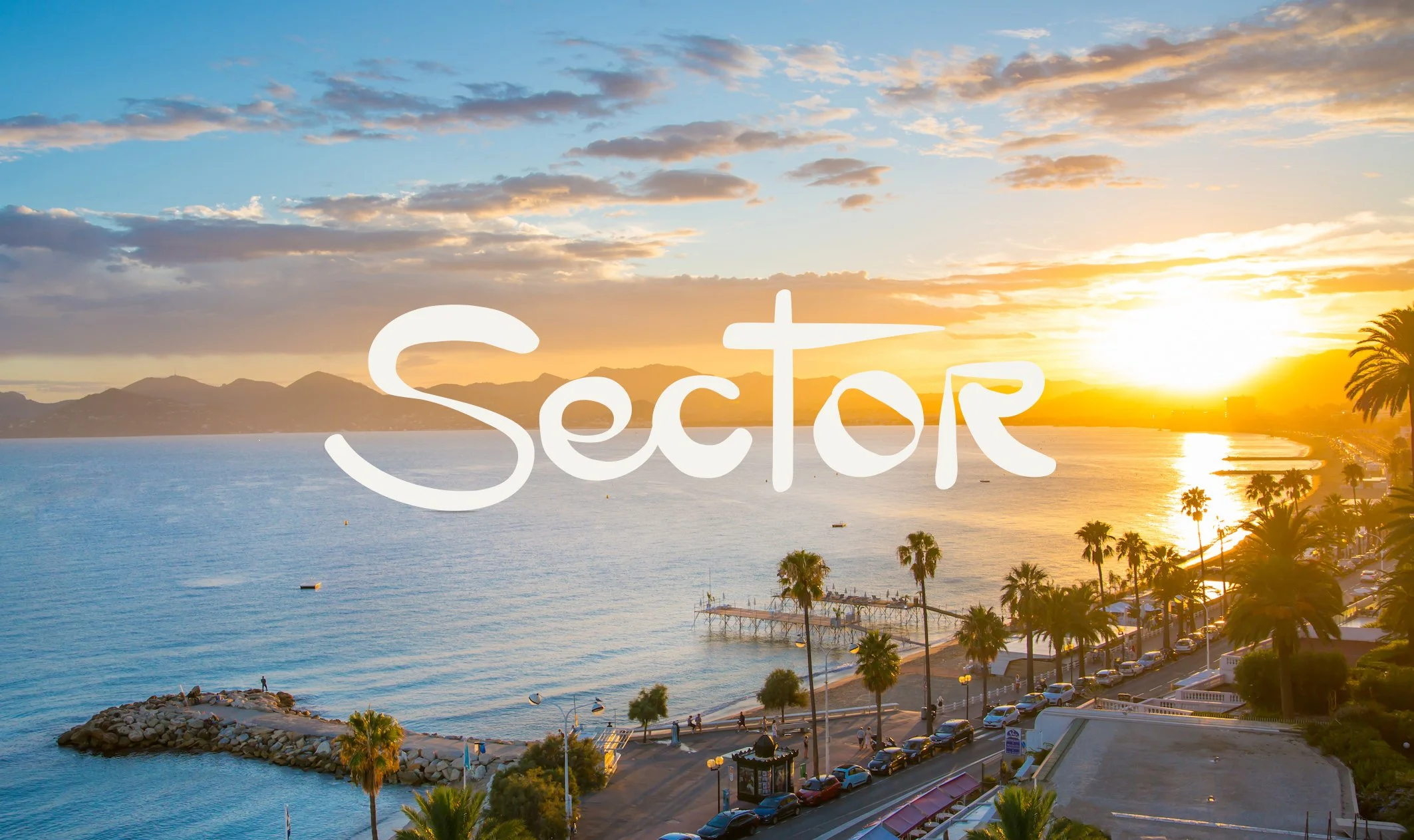 Cannes coast at sunset, Sector wordmark