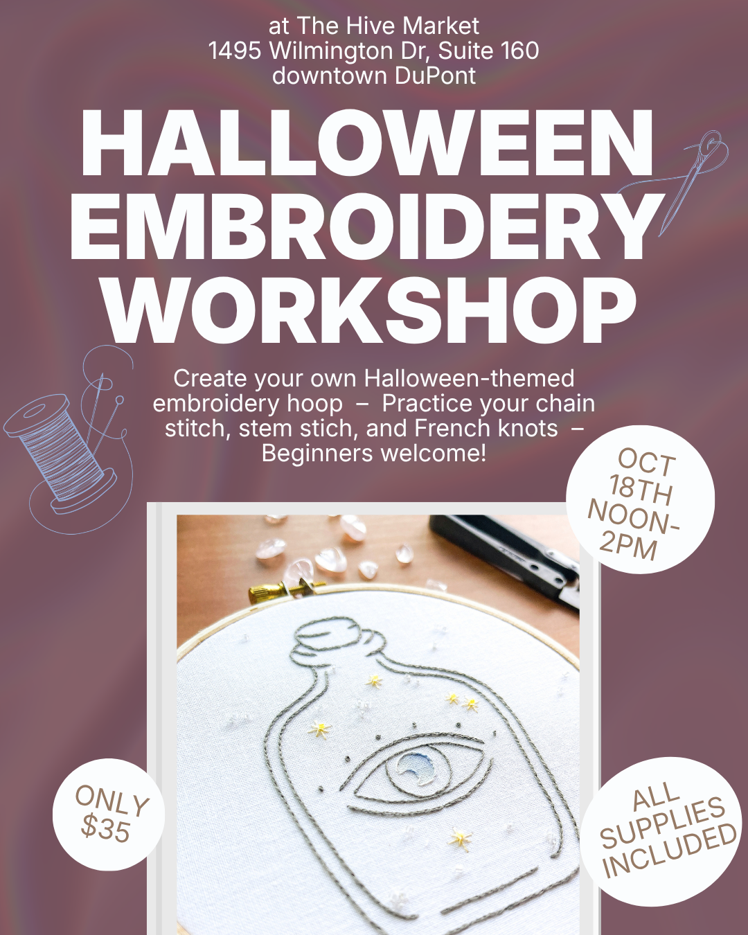 Halloween Embroidery Workshop