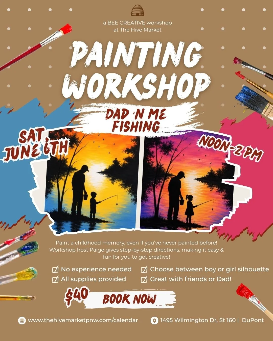 Painting Workshop |  "Dad 'n Me Fishing" | with Paint by Paige