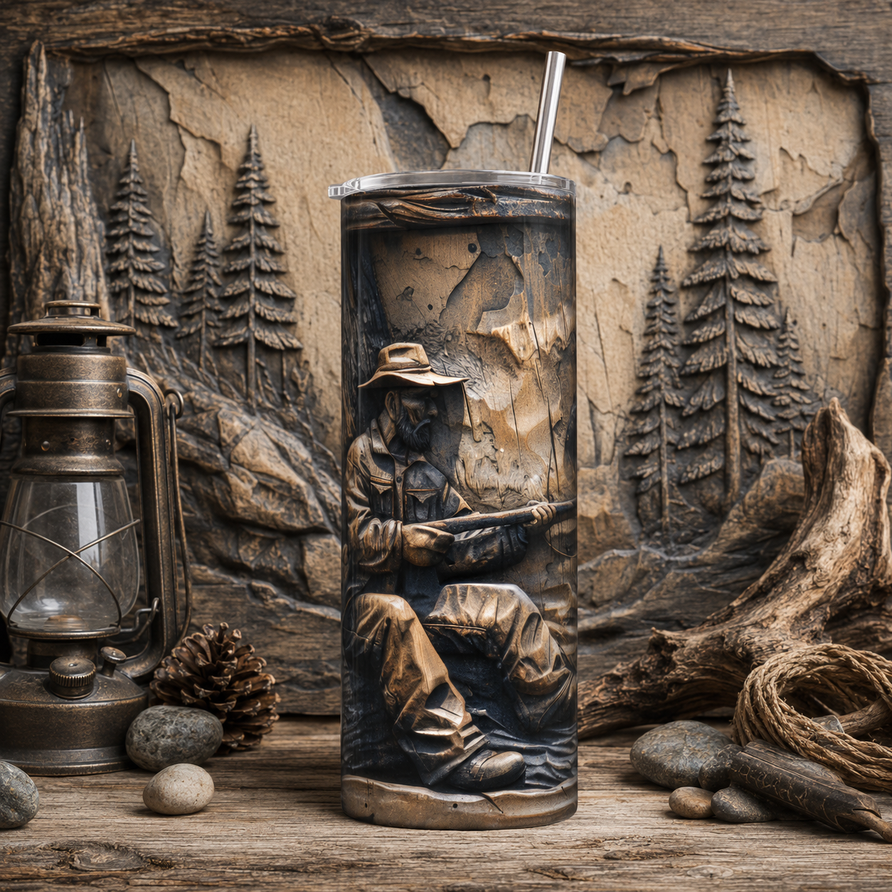 Carved Happy fathers Day Fishing Tumbler Wrap cup.png