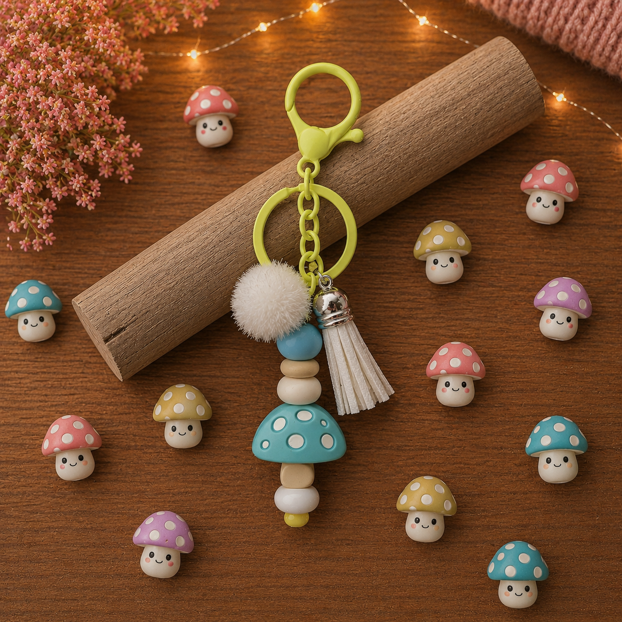 Mushroom Blue with white pom charm.png