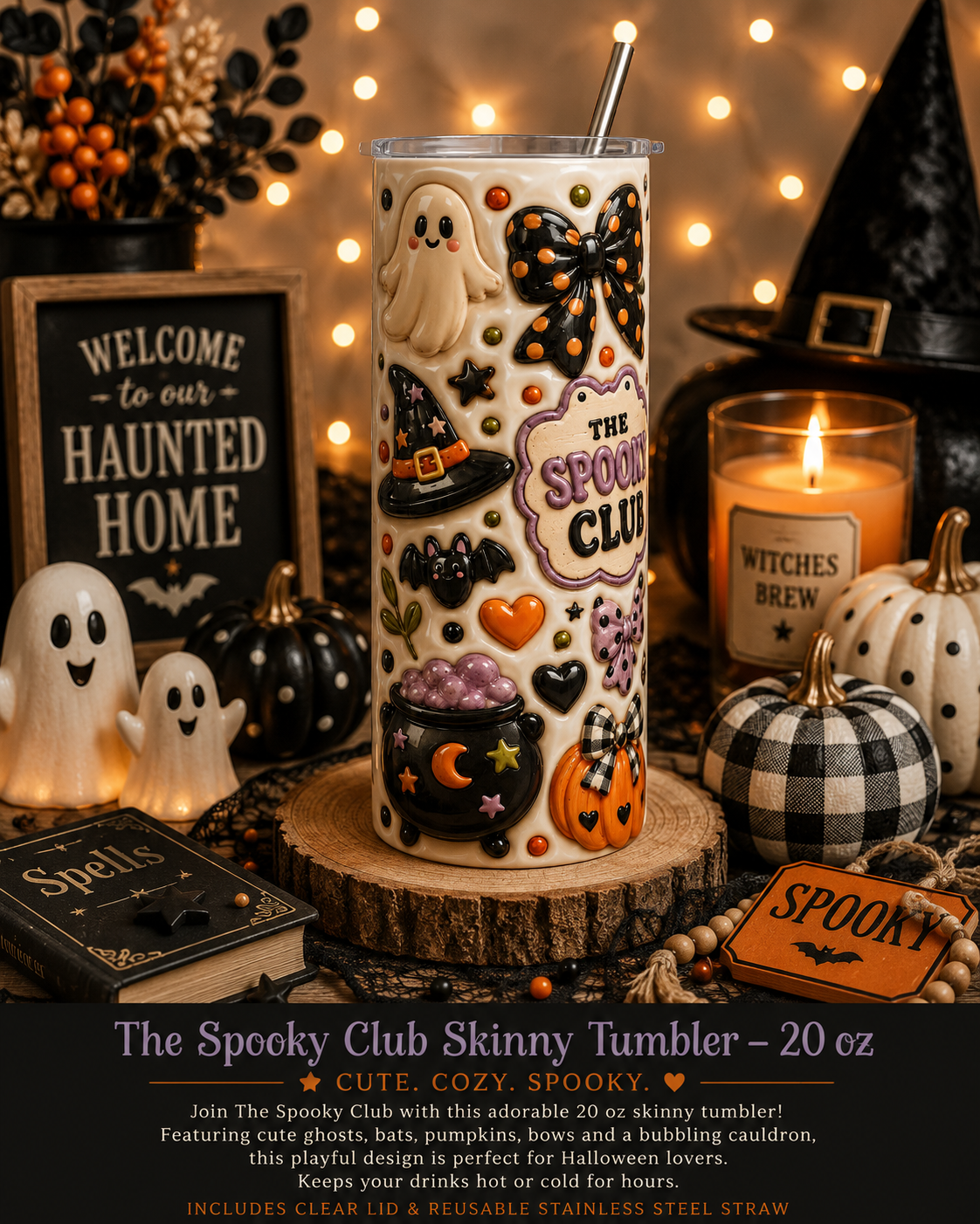 The Spooky Club Skinny Tumbler – 20/30 oz