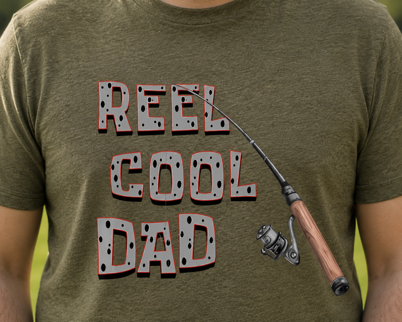 Reel Cool Dad military green close up.png