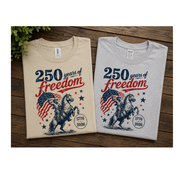 America 250 years of Freedom t shirt folded.png