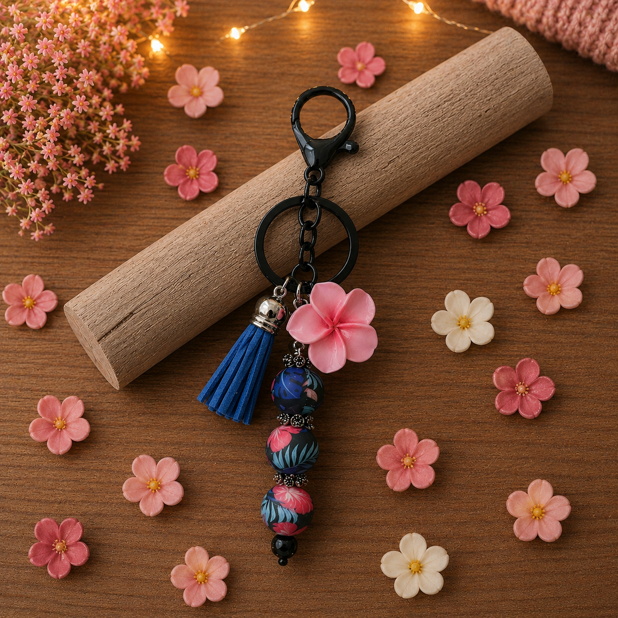 Black pink with Pink flower charm.png