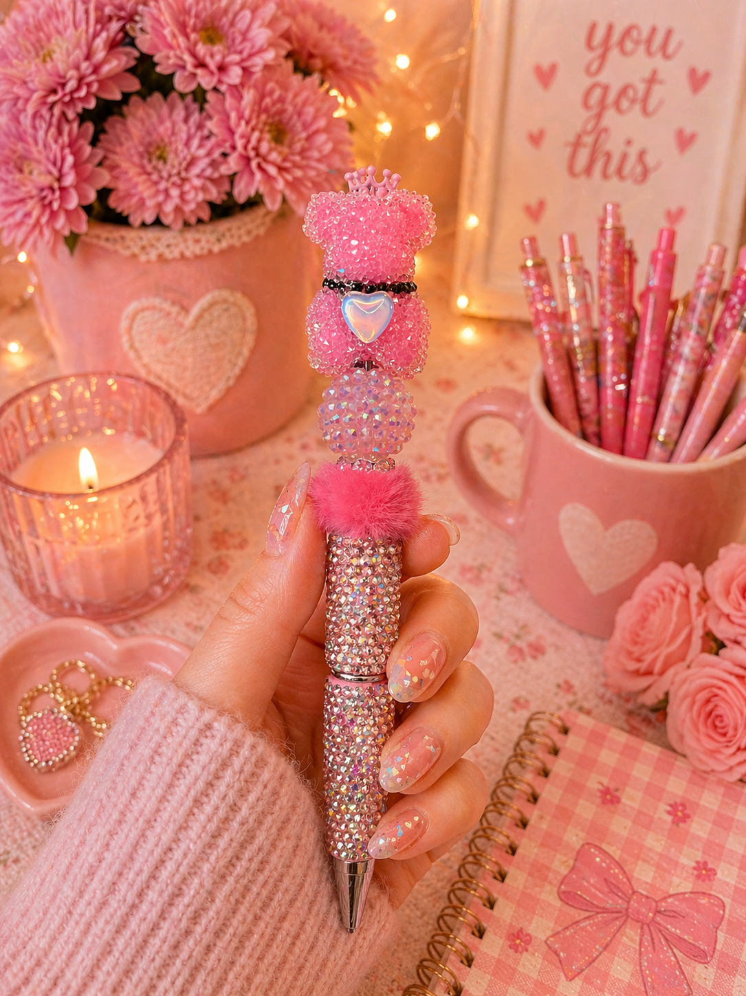 Bear rhinestone Dark Pink.png