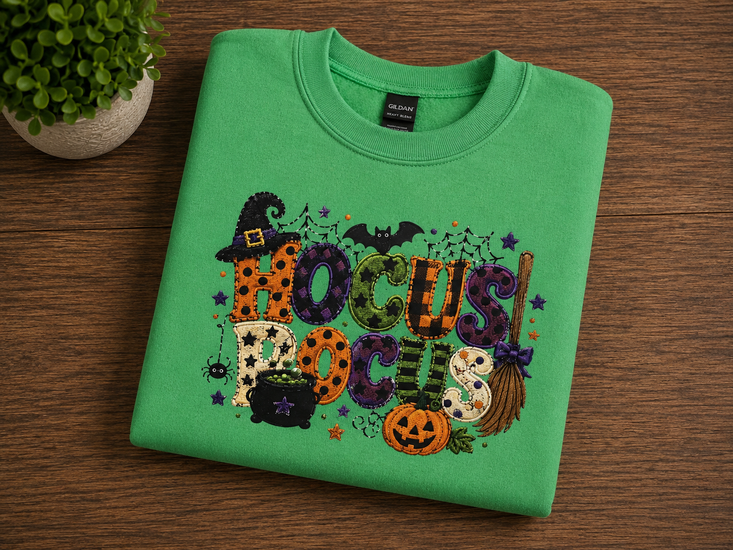 Hocus Pocus Faux Embroidery Halloween Sweatshirt/T-Shirt
