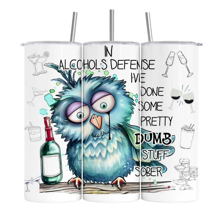 funny bird In Alcohols Defense tumbler wrap Straight mockup.png