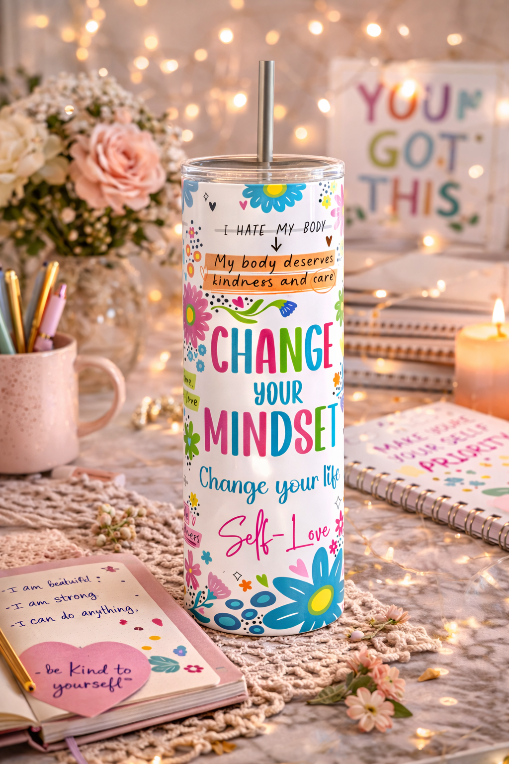ColorNookStudio-ChangeYourMindset-FloralSelfLove-20ozTumblerWrap cup.png