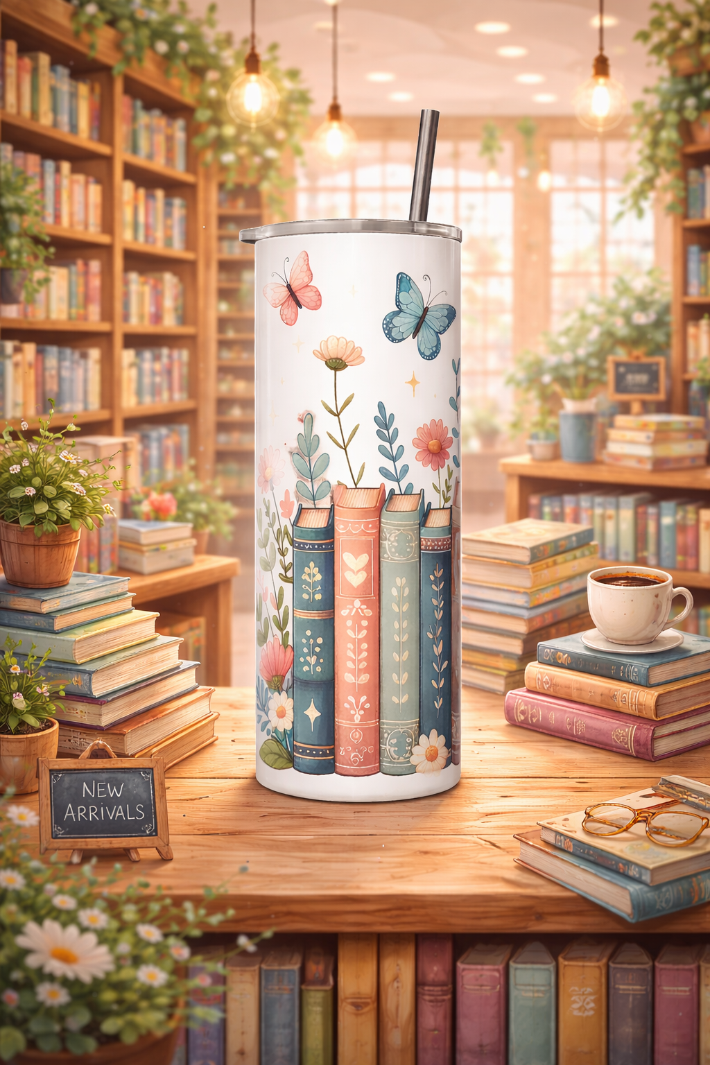 Book Lover Design - Straight Tumbler Wrap cup.png