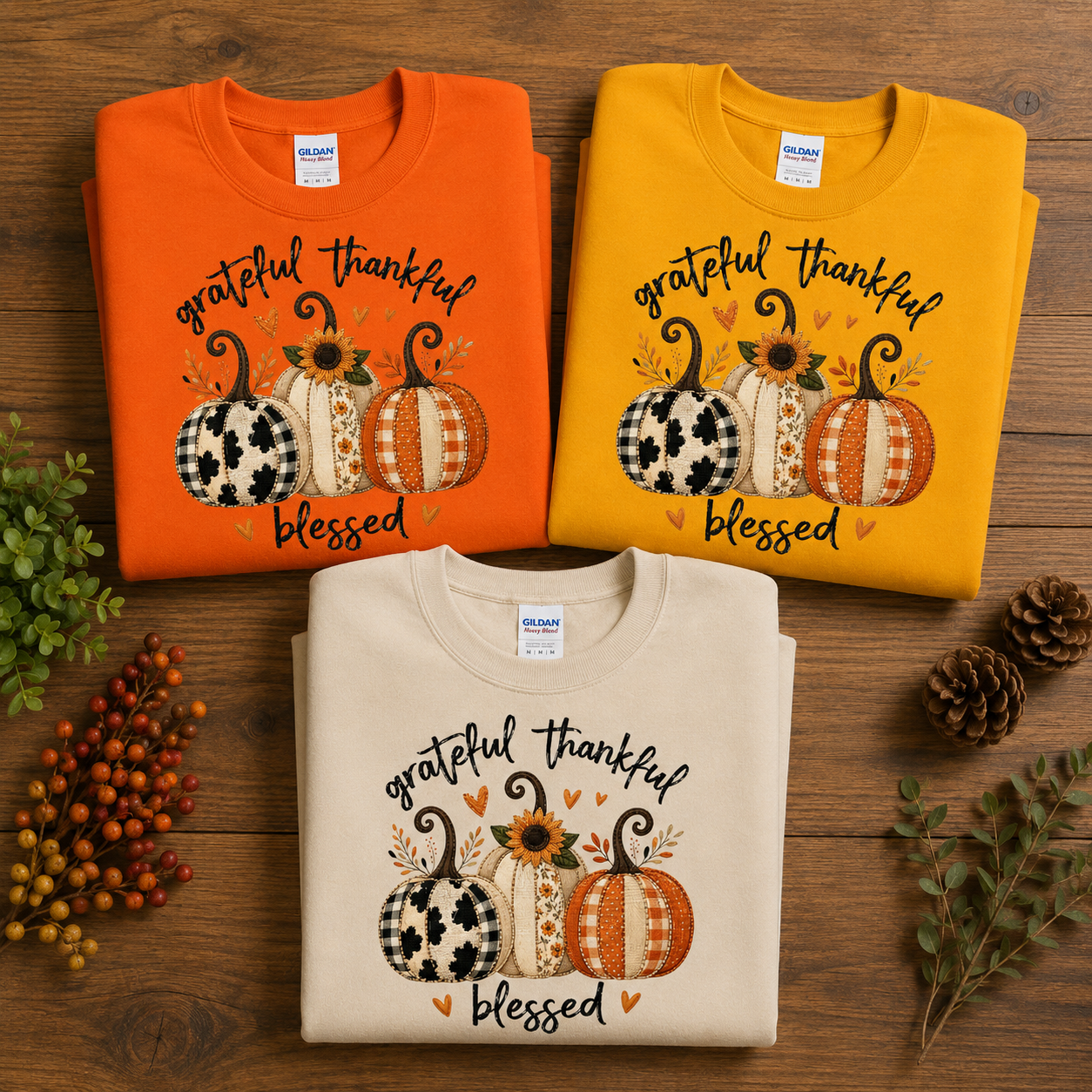 Grateful Thankful Blessed Folded shirts.png