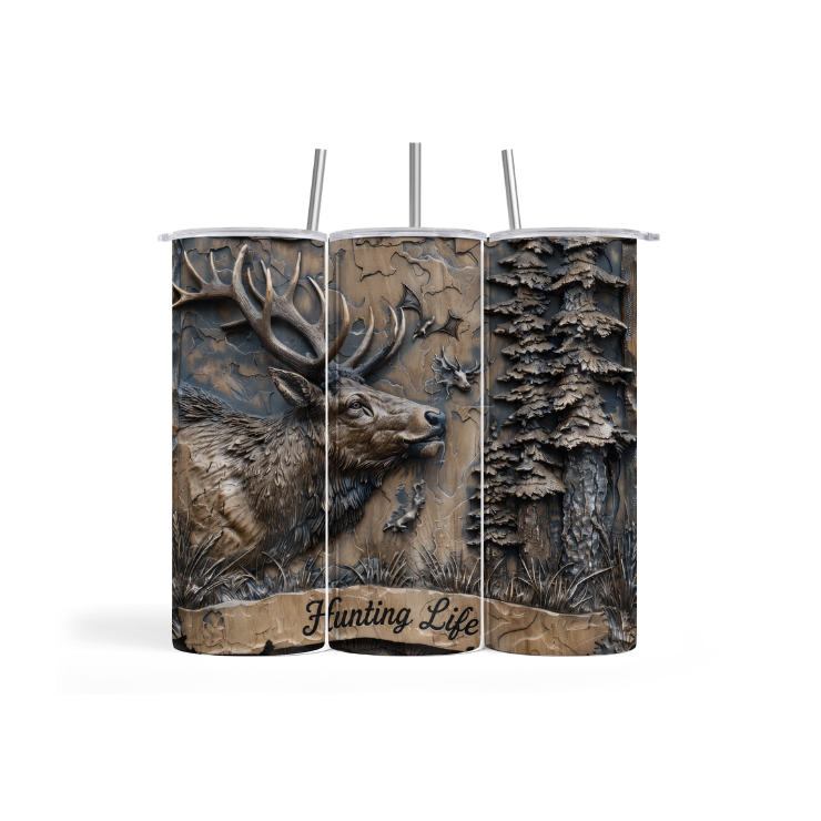Carved Happy fathers Day Hunting Tumbler Wrap mockup.png