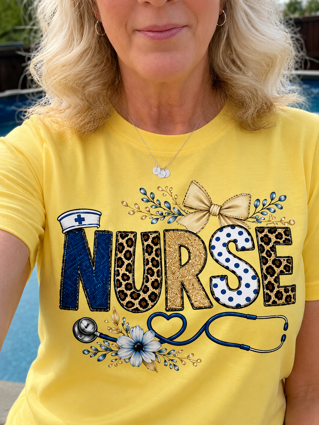 Nurse Stethascope t shirt yellow close up.png