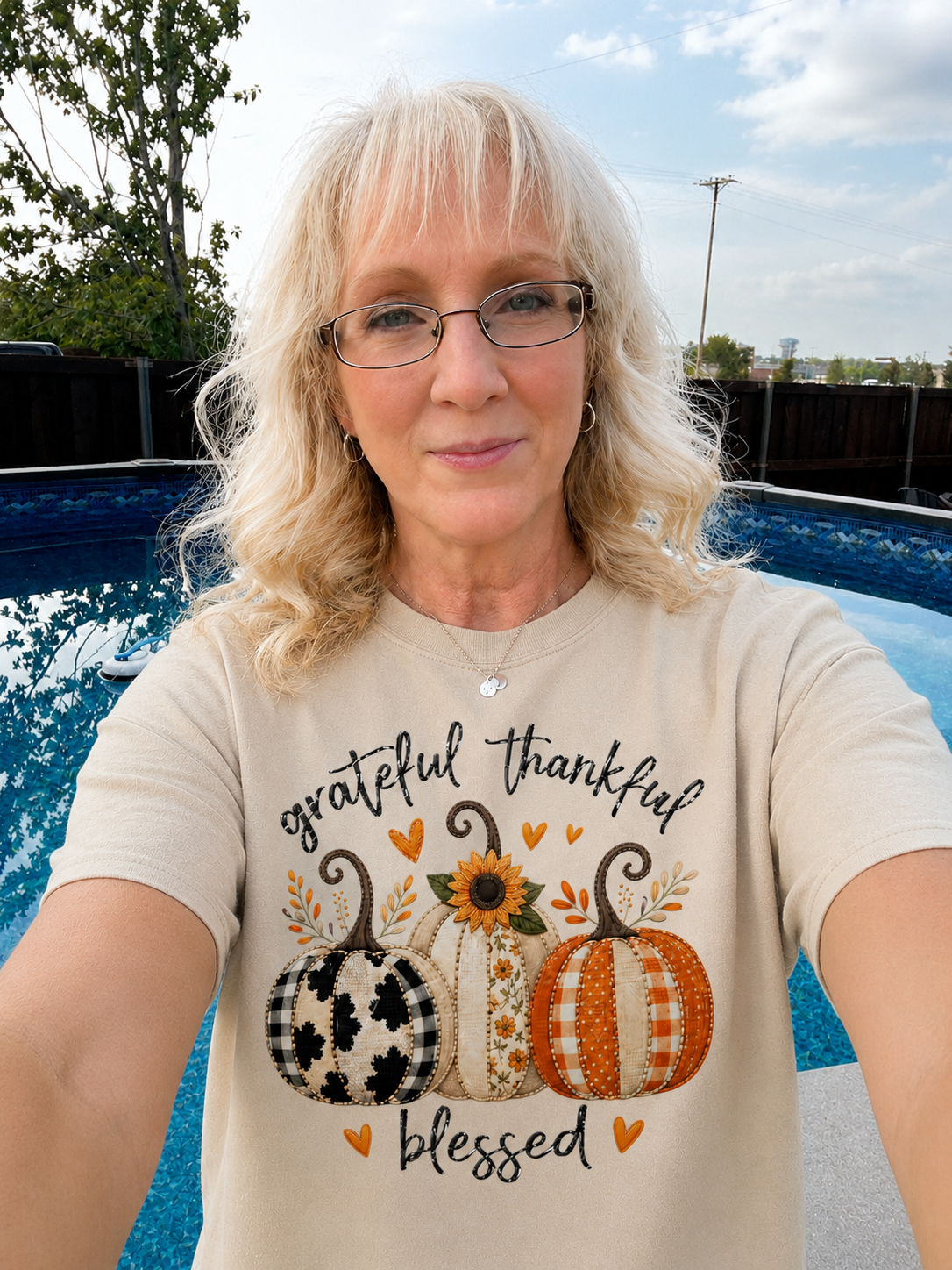 Grateful Thankful Blessed Forester Green model t shirt.png