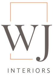 Logo of WJ Interiors with a large letter 'W' and 'J' connected by a line, and the word 'INTERIORS' below.
