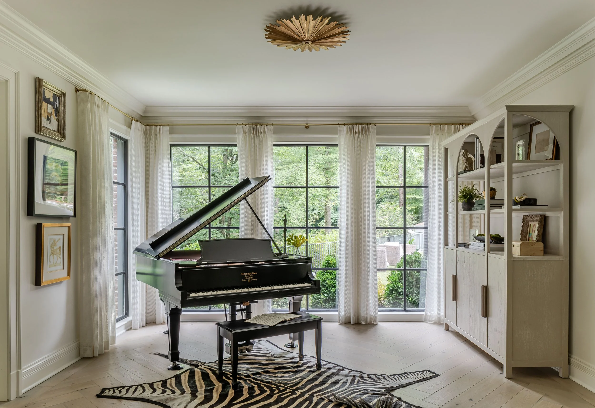 piano room, custom windows whole house renovation Whole house renovation and addition pool, pool house, outdoor living Built or renovated by Macallan Custom Homes in Atlanta, GA. Custom Home and Renovations Builder