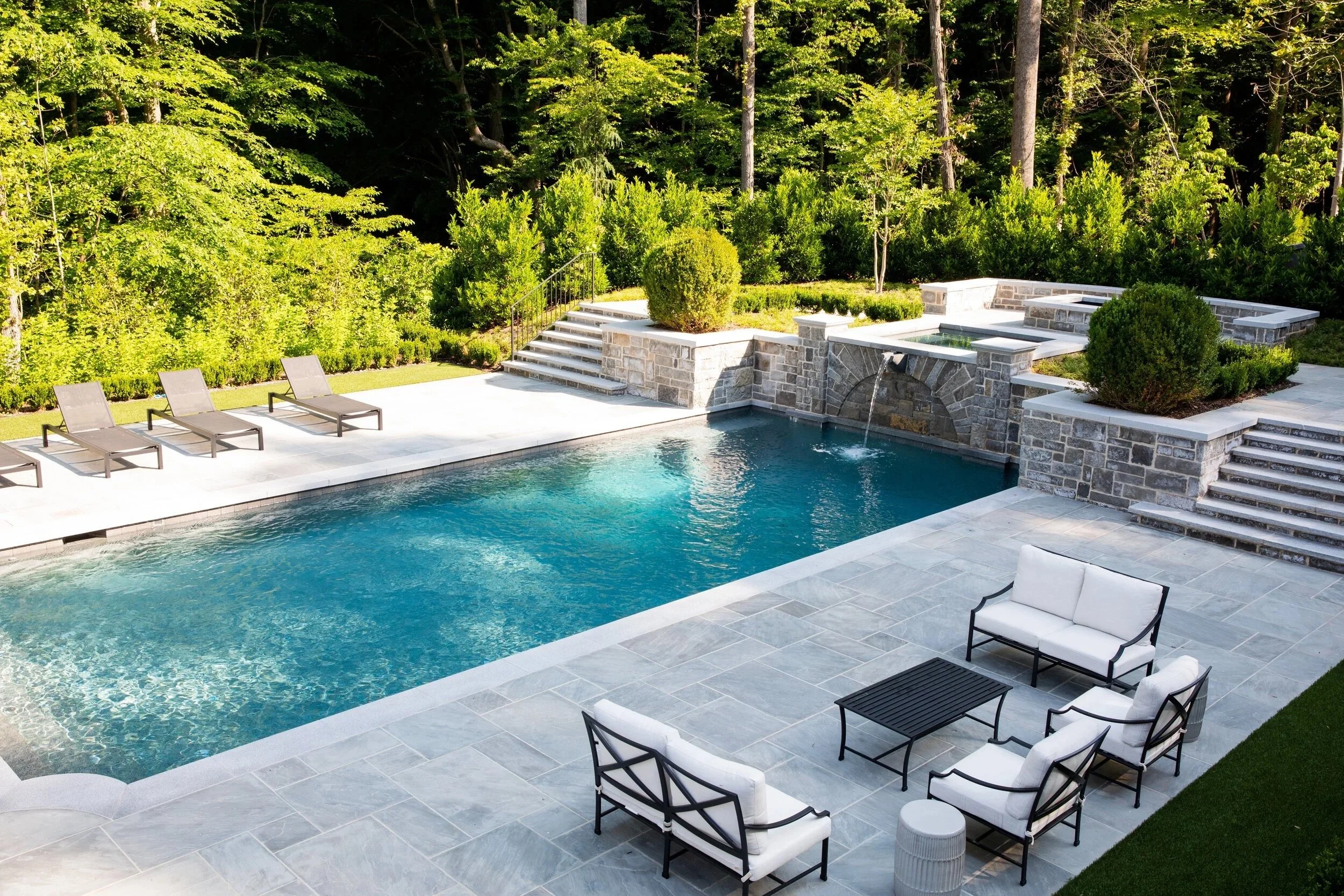 pool, pool house, outdoor living Built or renovated by Macallan Custom Homes in Atlanta, GA. Custom Home and Renovations Builder