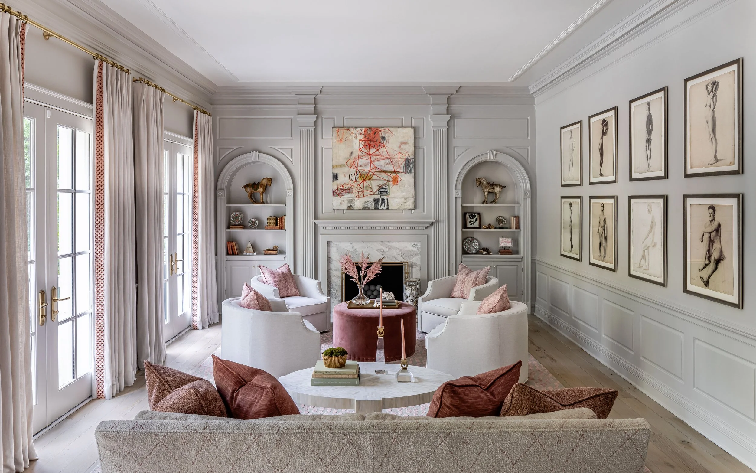 Custom designed living room by Macallan Custom Homes in Atlanta, GA. Custom Homes and Renovations.