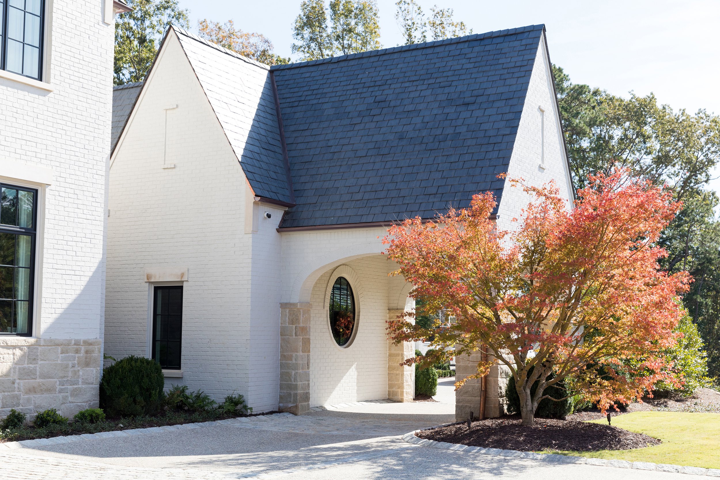 Porte Cochere, front door, Built or renovated by Macallan Custom Homes in Atlanta, GA. Custom Home and Renovations Builder